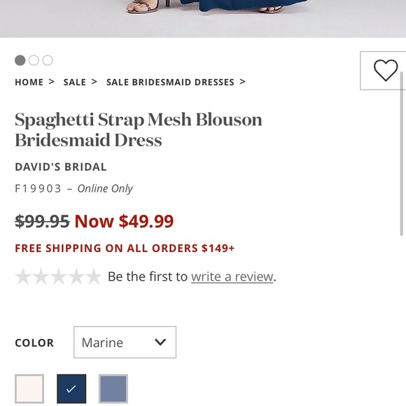 David’s Bridal Spaghetti Strap Mesh Blouson Dress - Picture 5 of 16